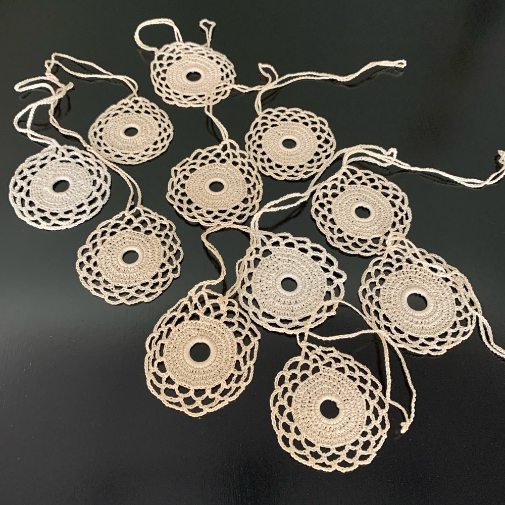 Vintage Shade Pulls Handmade Crocheted Set of 11
